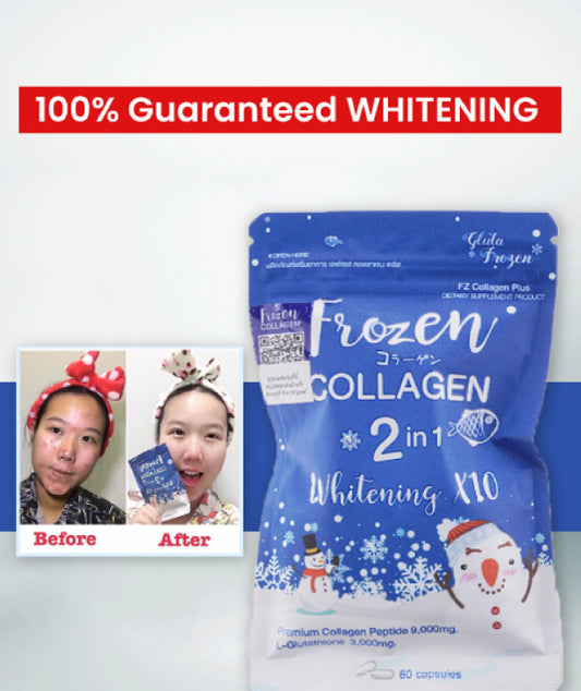 Gluta Frozen Full Body Whitening Capsules (60 Collagen Capsule) 2 in 1 - The Skin Lab